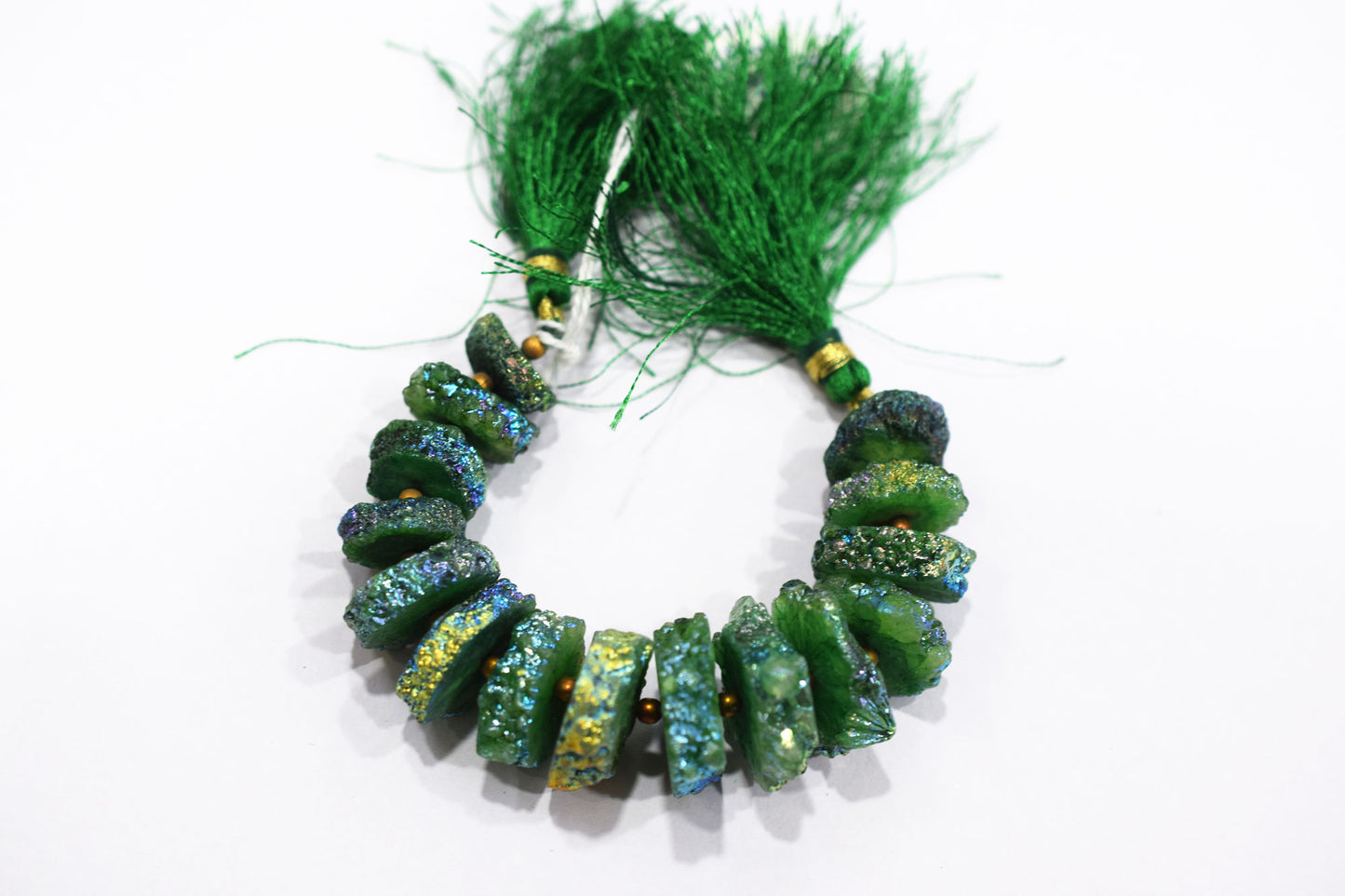 Rainbow Coated Stalactite Solar Quartz Tyre Shape , Sold By Strand , 14x15 - 23x28 mm , 5", 19304