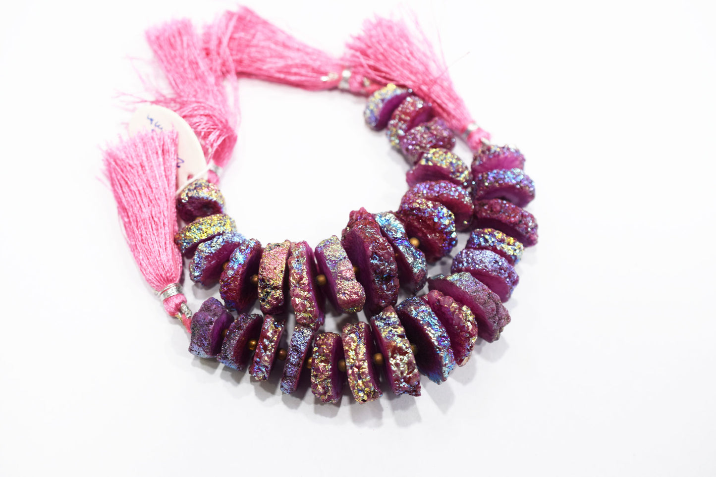 Rainbow Coated Stalactite Solar Quartz Tyre Shape , Sold By Strand , 16x18 - 25x27 mm , 5", 19310