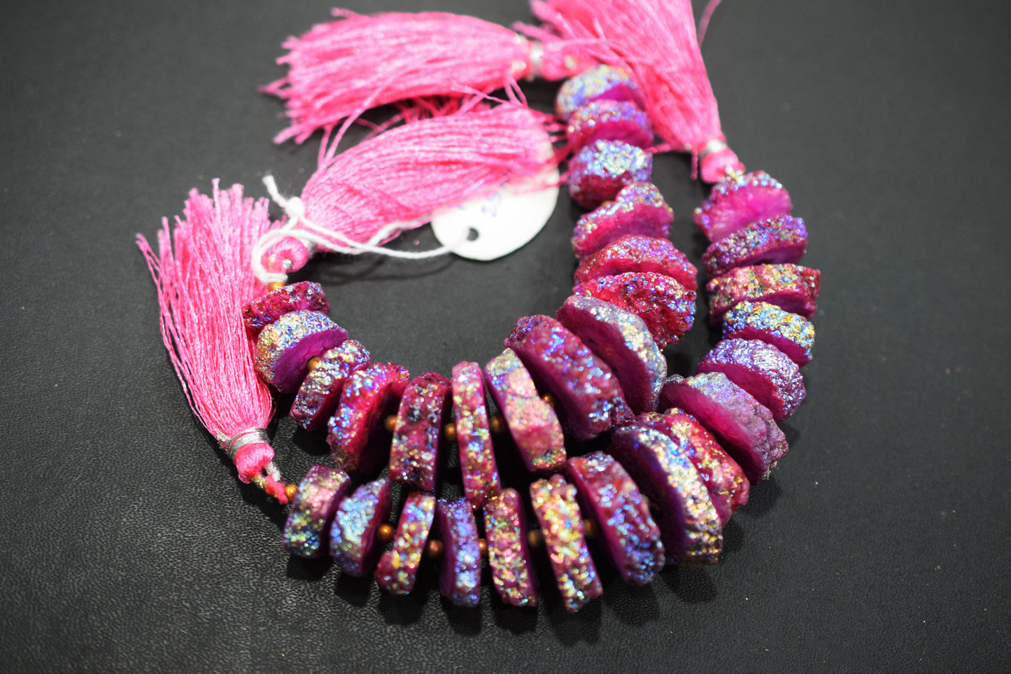 Rainbow Coated Stalactite Solar Quartz Tyre Shape , Sold By Strand , 16x18 - 25x27 mm , 5", 19310