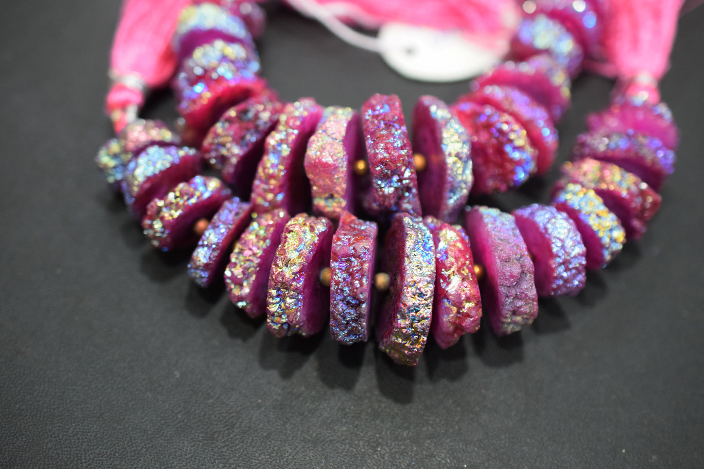 Rainbow Coated Stalactite Solar Quartz Tyre Shape , Sold By Strand , 16x18 - 25x27 mm , 5", 19310