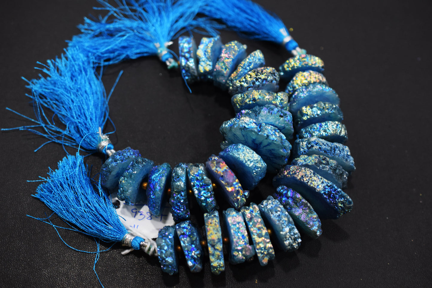Rainbow Coated Stalactite Solar Quartz Tyre Shape , Sold By Strand , 18x22-30x35 mm , 5", 19315
