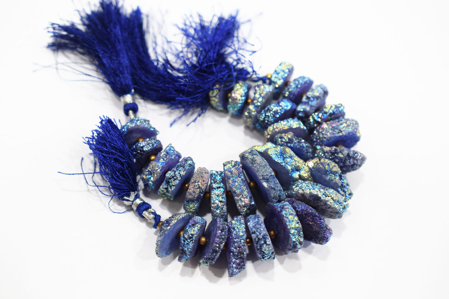 Rainbow Coated Stalactite Solar Quartz Tyre Shape , Sold By Strand , 13x15-22x23 mm , 5" , 19318