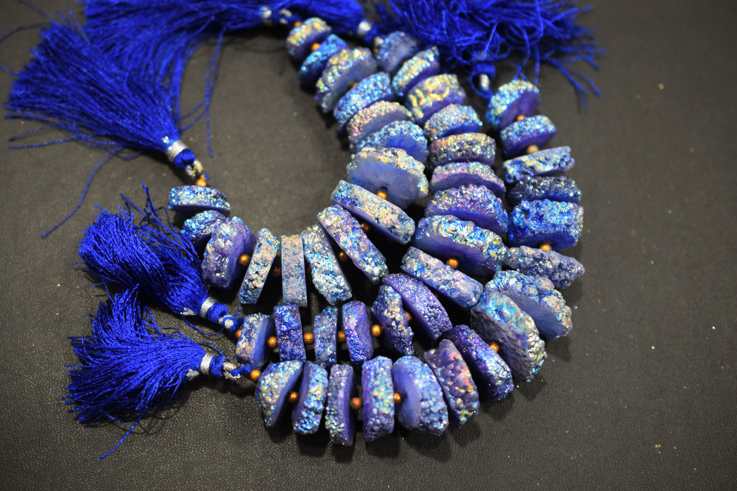 Rainbow Coated Stalactite Solar Quartz Tyre Shape , Sold By Strand , 13x15-22x23 mm , 5" , 19318