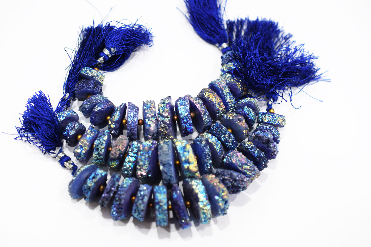 Rainbow Coated Stalactite Solar Quartz Tyre Shape , Sold By Strand , 13x15-22x23 mm , 5" , 19318