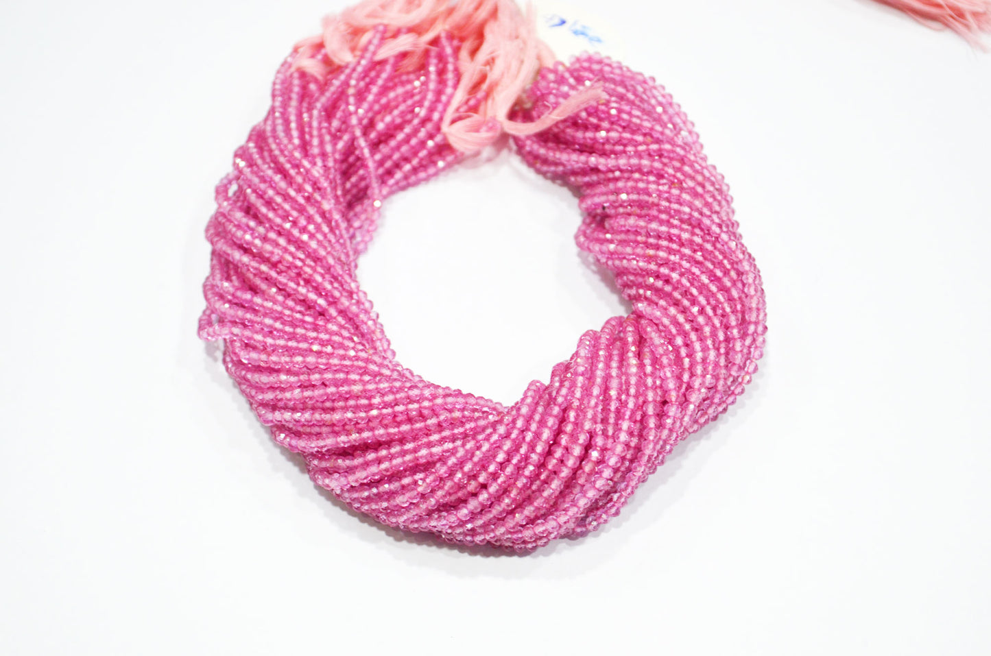 Pink Topaz Rondelle Shape Beads , Pink Topaz Faceted Rondelle Shape Beads , Sold By Strand , 12.50 Inches , 3 mm , 19323
