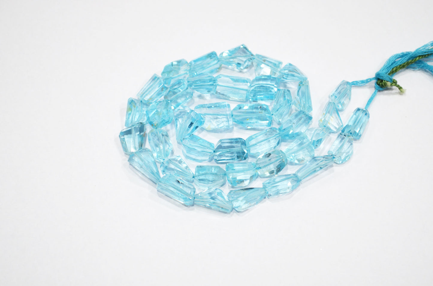 Sky Blue Topaz Laser Cut Nuggets Shape Beads , 18 Inches , 7x11 - 9x15 mm , 19325