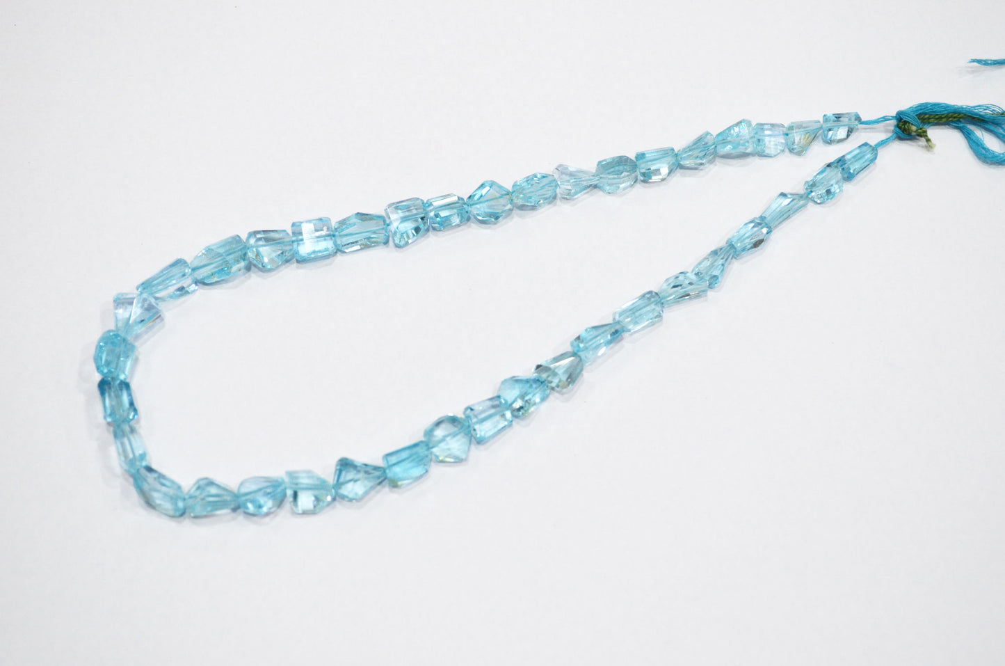 Sky Blue Topaz Laser Cut Nuggets Shape Beads , 18 Inches , 7x11 - 9x15 mm , 19325