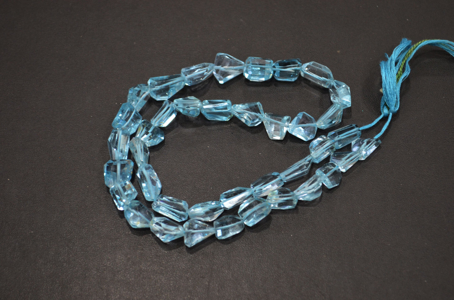 Sky Blue Topaz Laser Cut Nuggets Shape Beads , 18 Inches , 7x11 - 9x15 mm , 19325