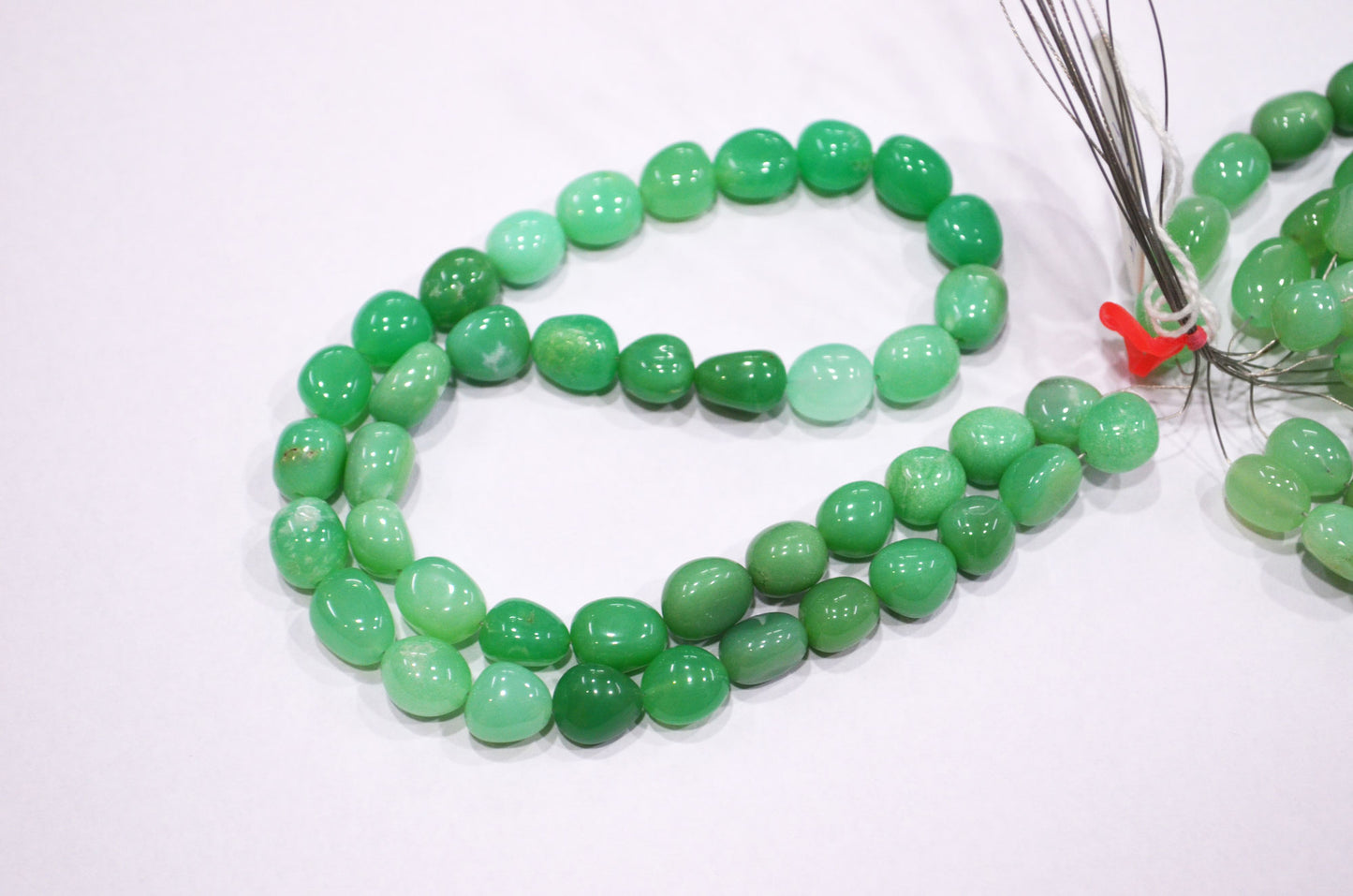 Natural Shaded Chrysoprase Nuggets Shape Beads , Sold By Strand , 16 Inches , 8x9 - 8x11 mm , 19326
