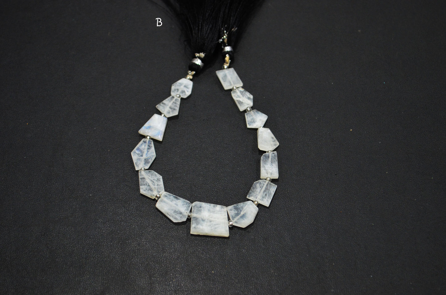 Natural Rainbow Moonstone Crown Cut Tablets Shape Beads , Sold By Strand , 7 Inches , 8x9 - 15x18 mm , 19330