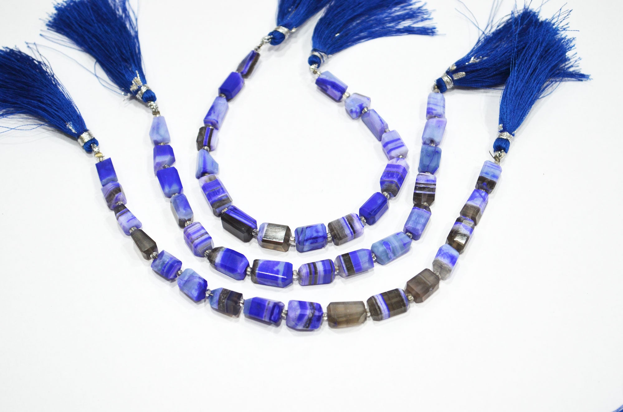 Purple Lace Chalcedony Laser Cut Nuggets Shape Beads , Sold By Strand , 7 Inches , 6x8 - 7x12 mm , 19333