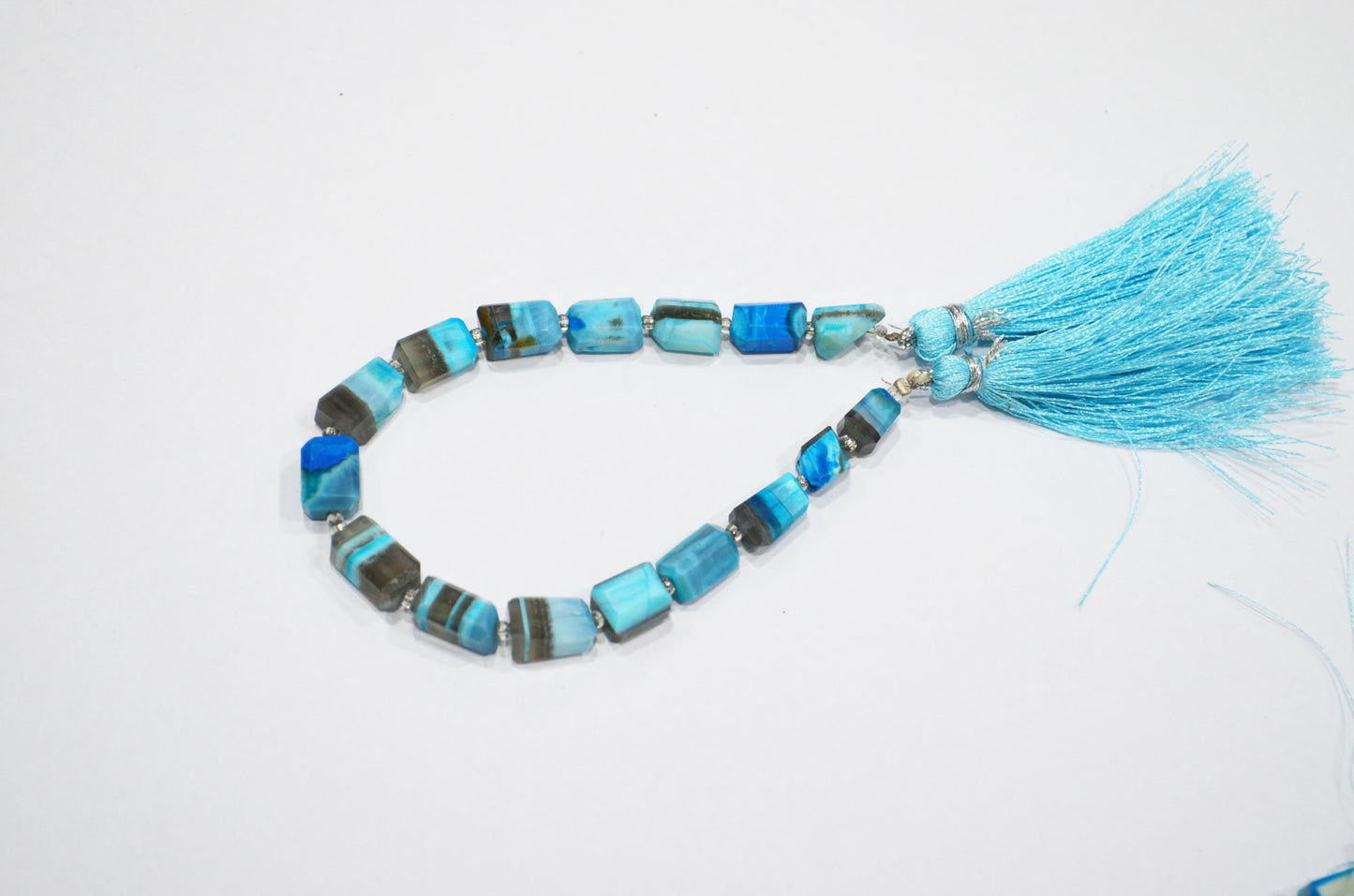 Blue Lace Chalcedony Laser Cut Nuggets Shape Beads , Sold By Strand , 7 Inches , 6x8 - 7x11 mm , 19334