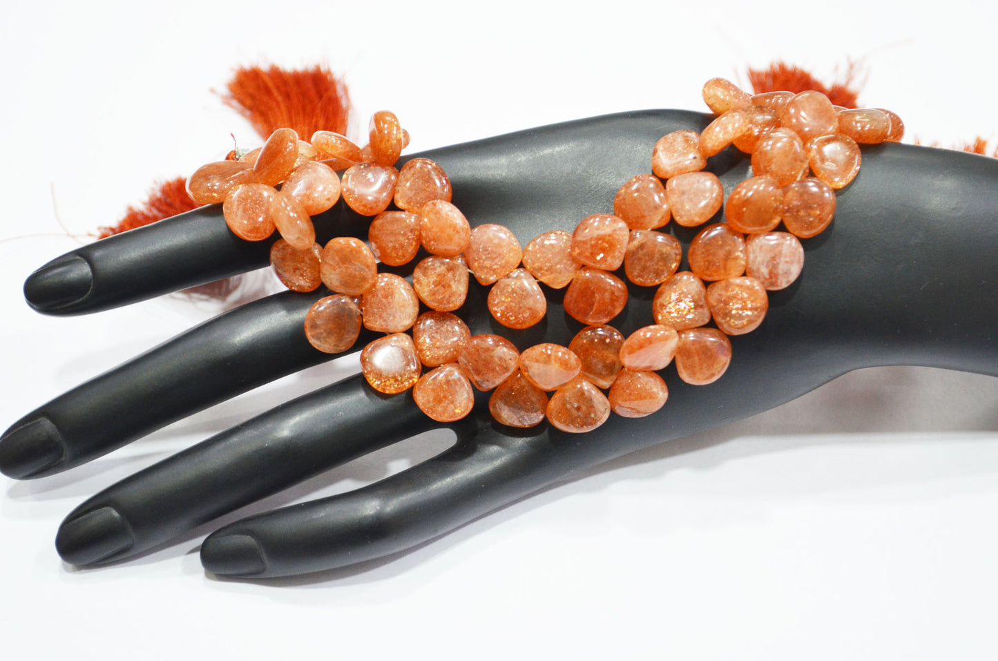 Natural Sunstone Smooth Heart Shape Beads , Sold By Strand , 8 Inches , 10x10 - 11x11 mm , 19335