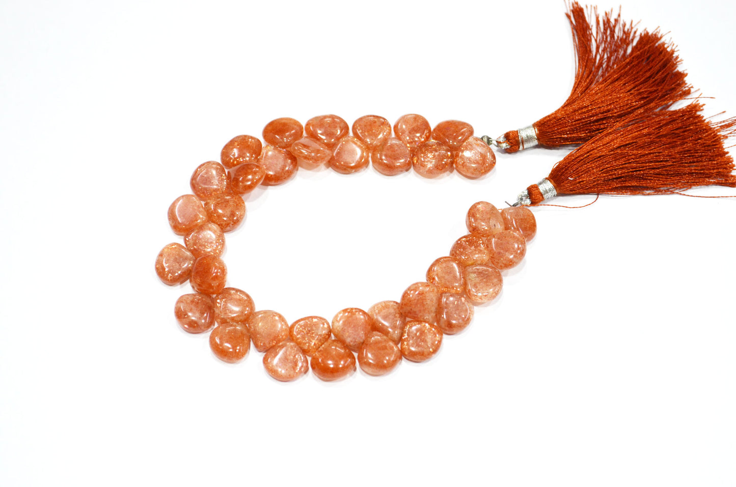 Natural Sunstone Smooth Heart Shape Beads , Sold By Strand , 8 Inches , 10x10 - 11x11 mm , 19335