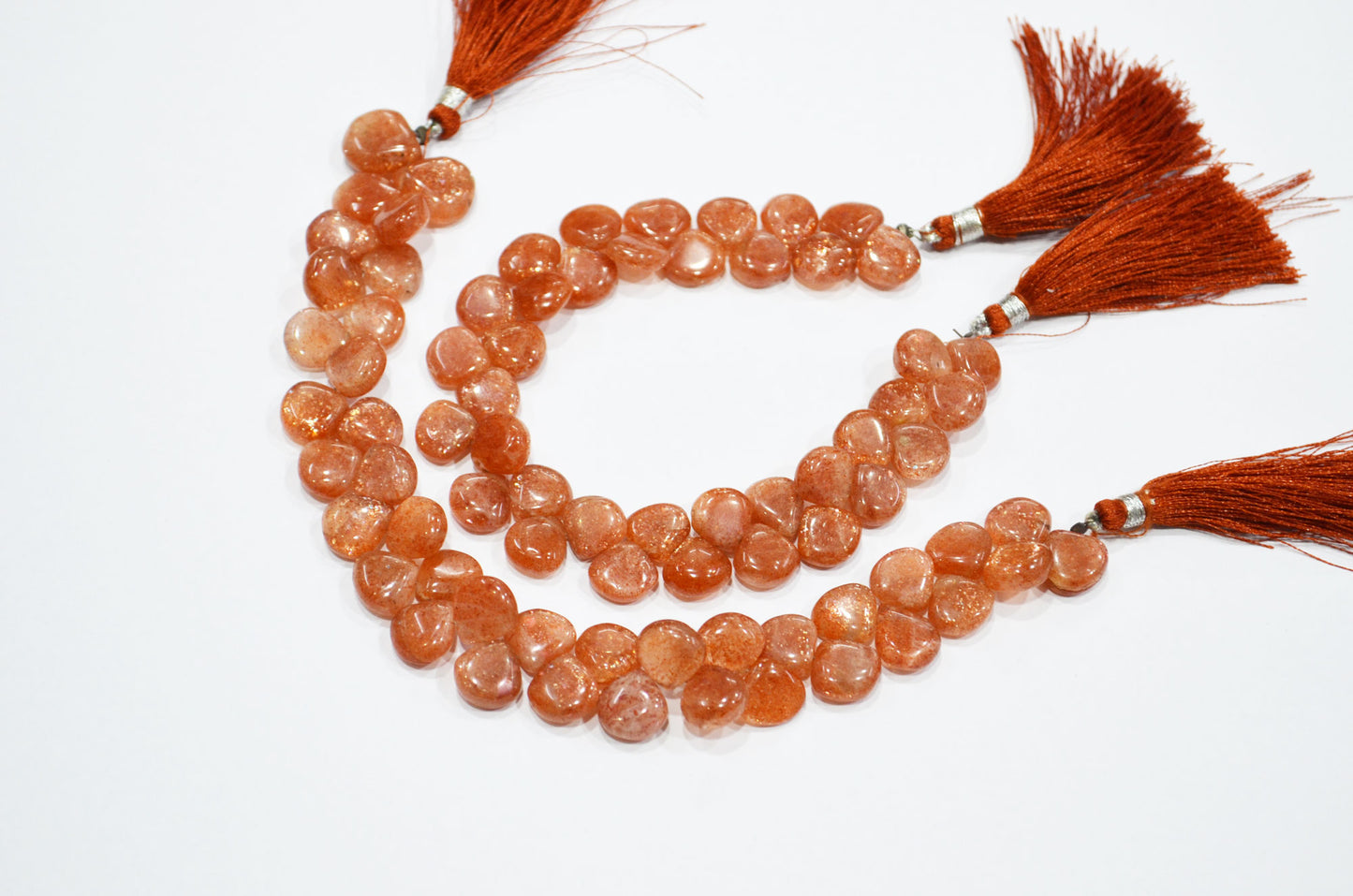 Natural Sunstone Smooth Heart Shape Beads , Sold By Strand , 8 Inches , 10x10 - 11x11 mm , 19335