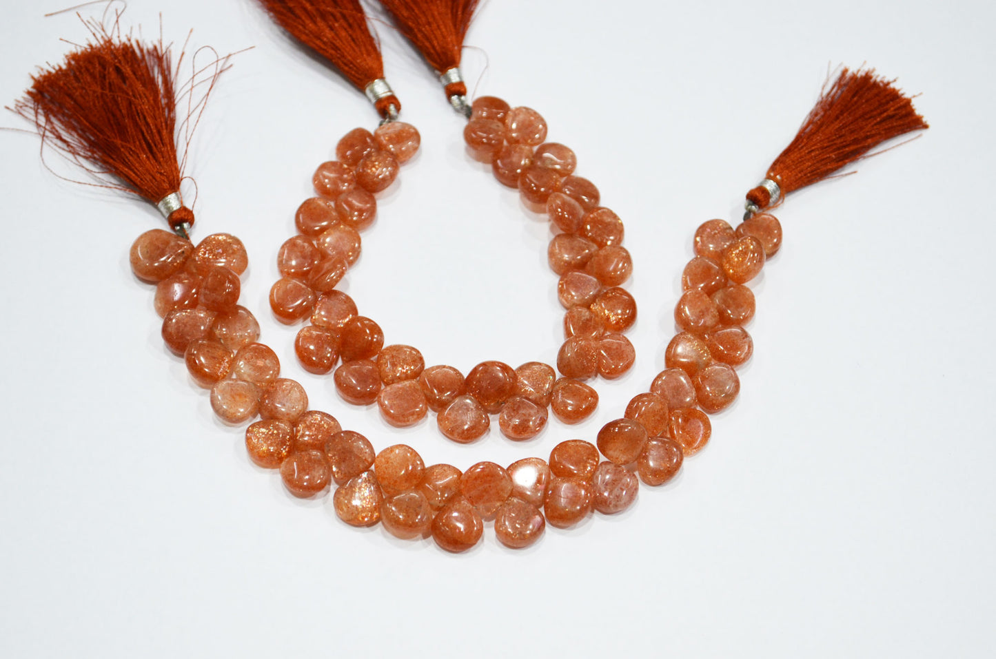 Natural Sunstone Smooth Heart Shape Beads , Sold By Strand , 8 Inches , 10x10 - 11x11 mm , 19335