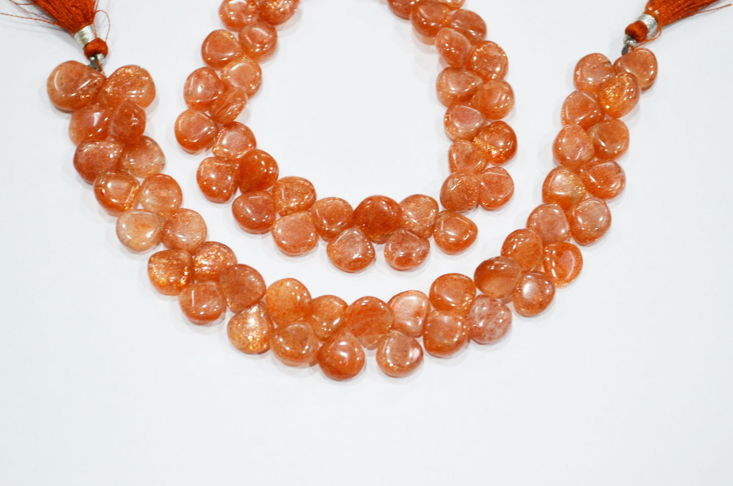 Natural Sunstone Smooth Heart Shape Beads , Sold By Strand , 8 Inches , 10x10 - 11x11 mm , 19335