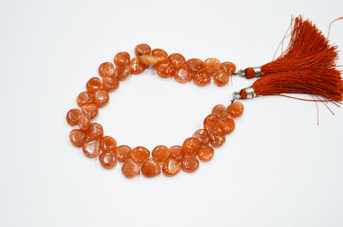 Natural Sunstone Smooth Heart Shape Beads , Sold By Strand , 8 Inches , 9x9 - 10x10 mm , 19336