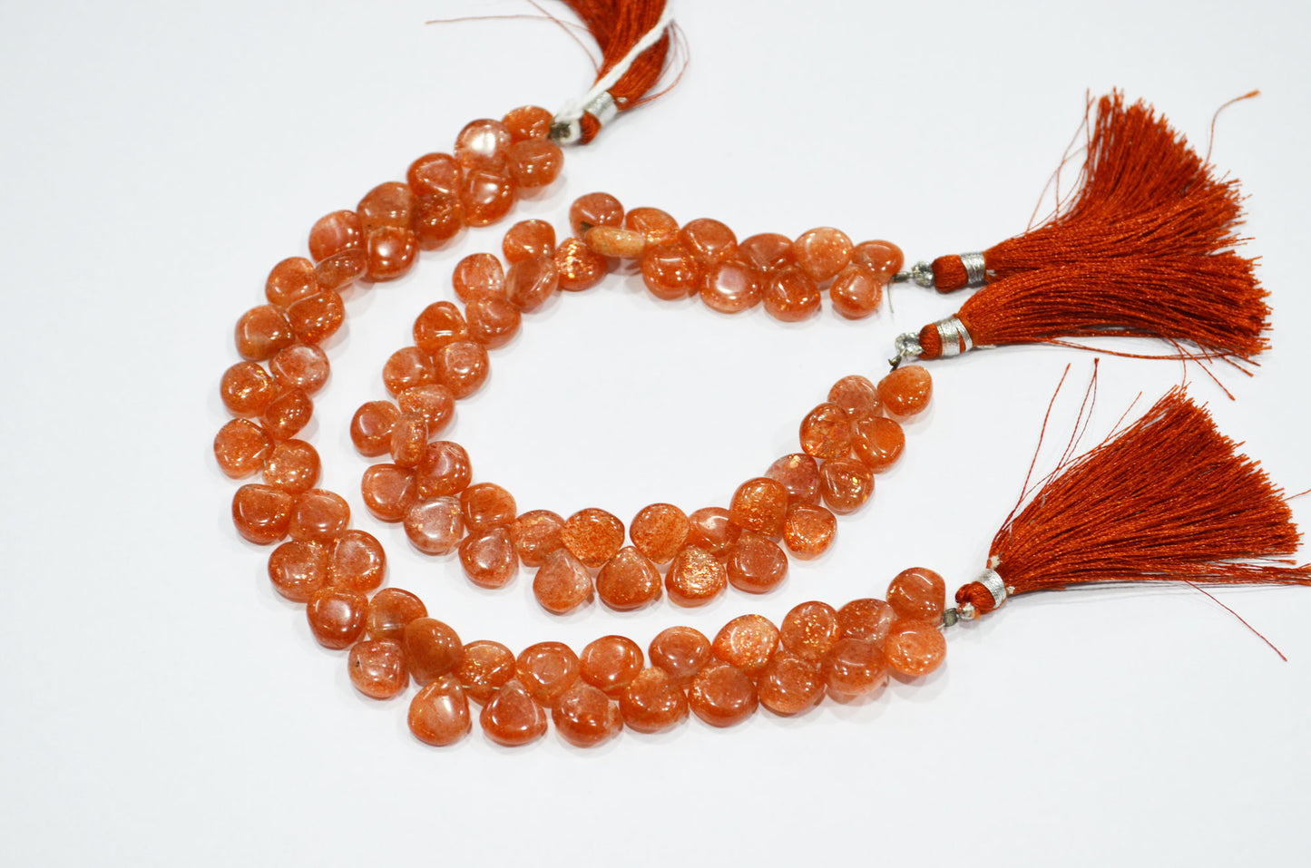 Natural Sunstone Smooth Heart Shape Beads , Sold By Strand , 8 Inches , 9x9 - 10x10 mm , 19336