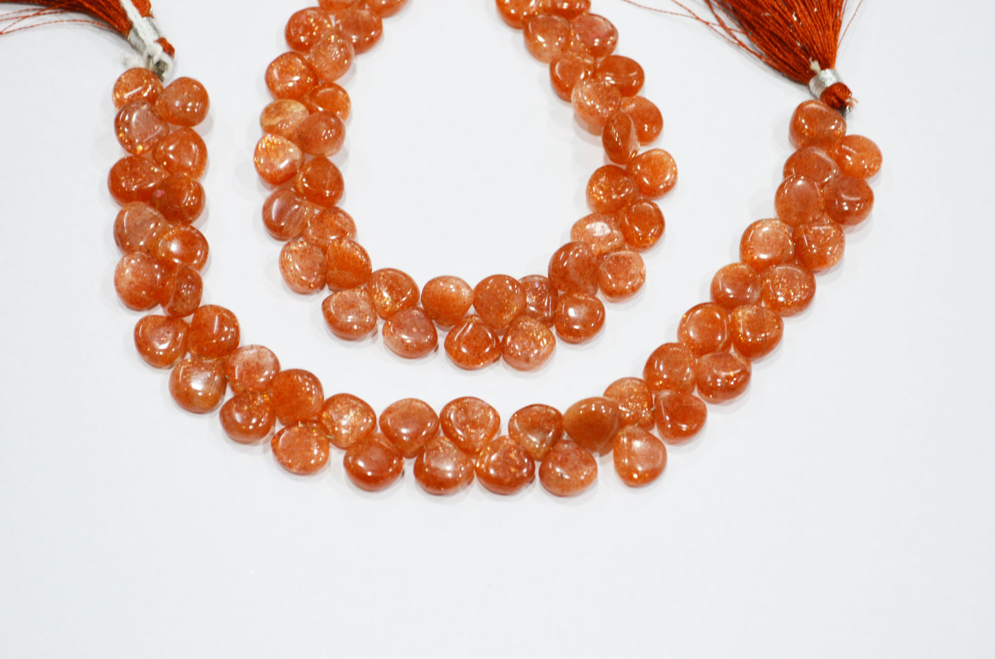 Natural Sunstone Smooth Heart Shape Beads , Sold By Strand , 8 Inches , 9x9 - 10x10 mm , 19336