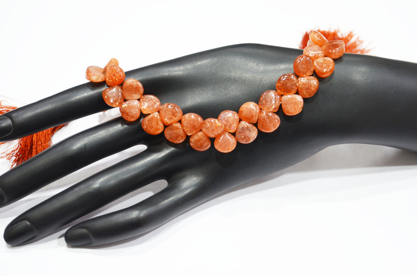 Natural Sunstone Smooth Heart Shape Beads , Sold By Strand , 8 Inches , 9x9 - 10x10 mm , 19336