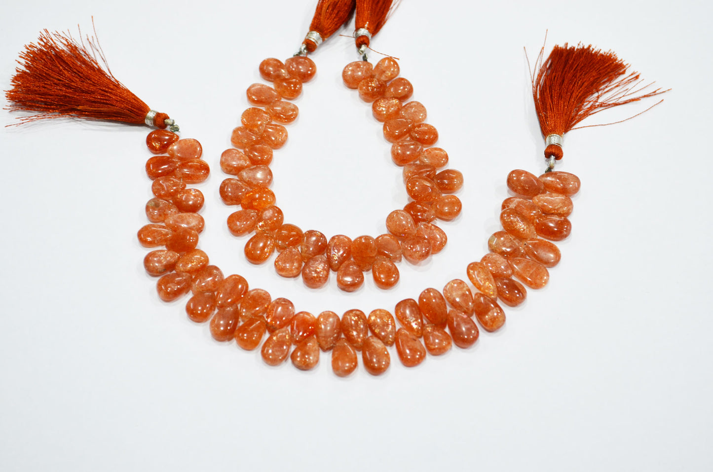 Natural Sunstone Smooth Pear Shape Beads , Sold By Strand , 8 Inches , 8x11 - 9x12 mm , 19341