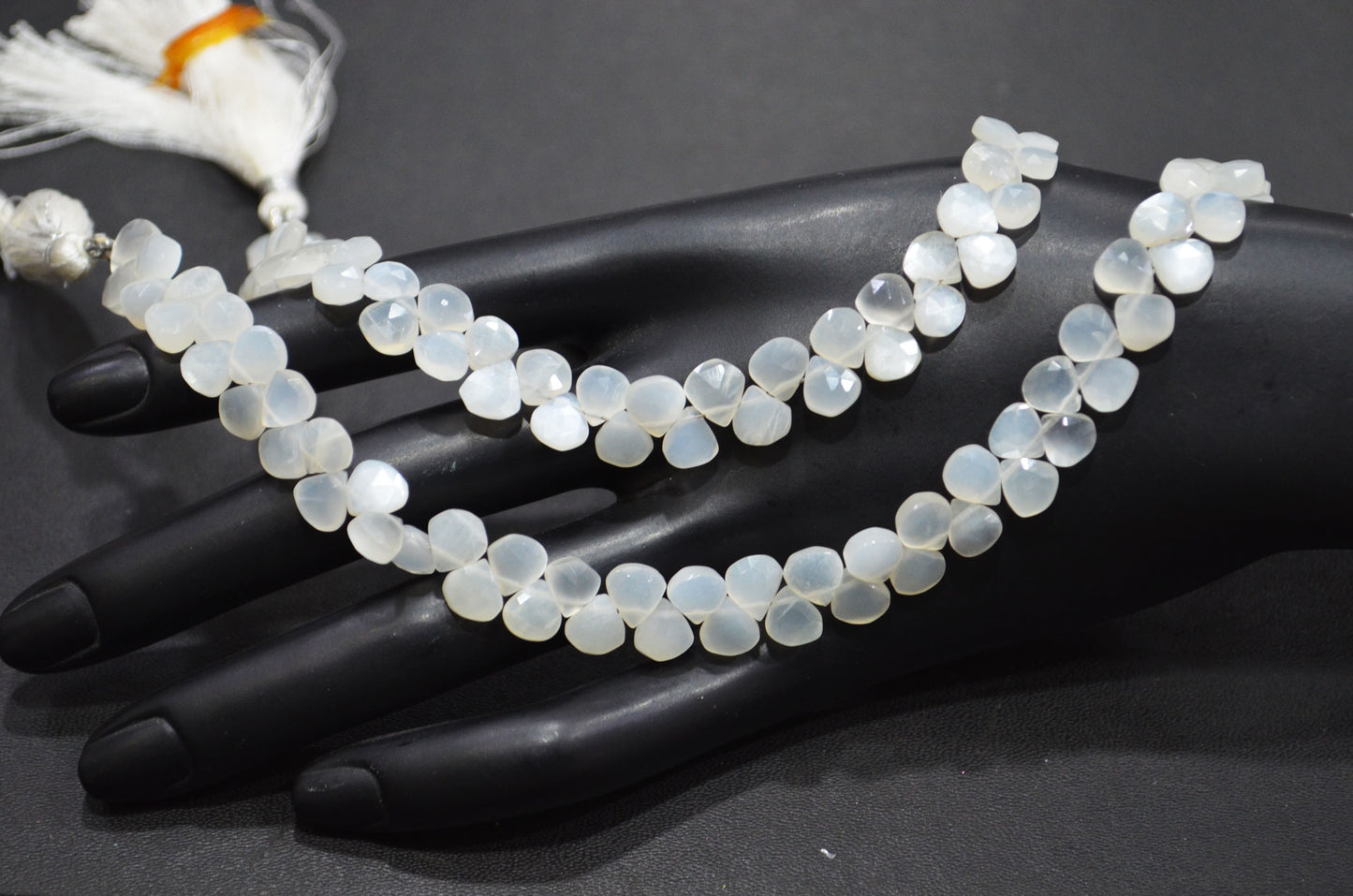Natural Ceylon Moonstone Heart Shape Beads , Ceylon Moonstone Faceted Briolettes , Sold By Strand , 8 Inches , 6x6 - 7x7 mm , 19443