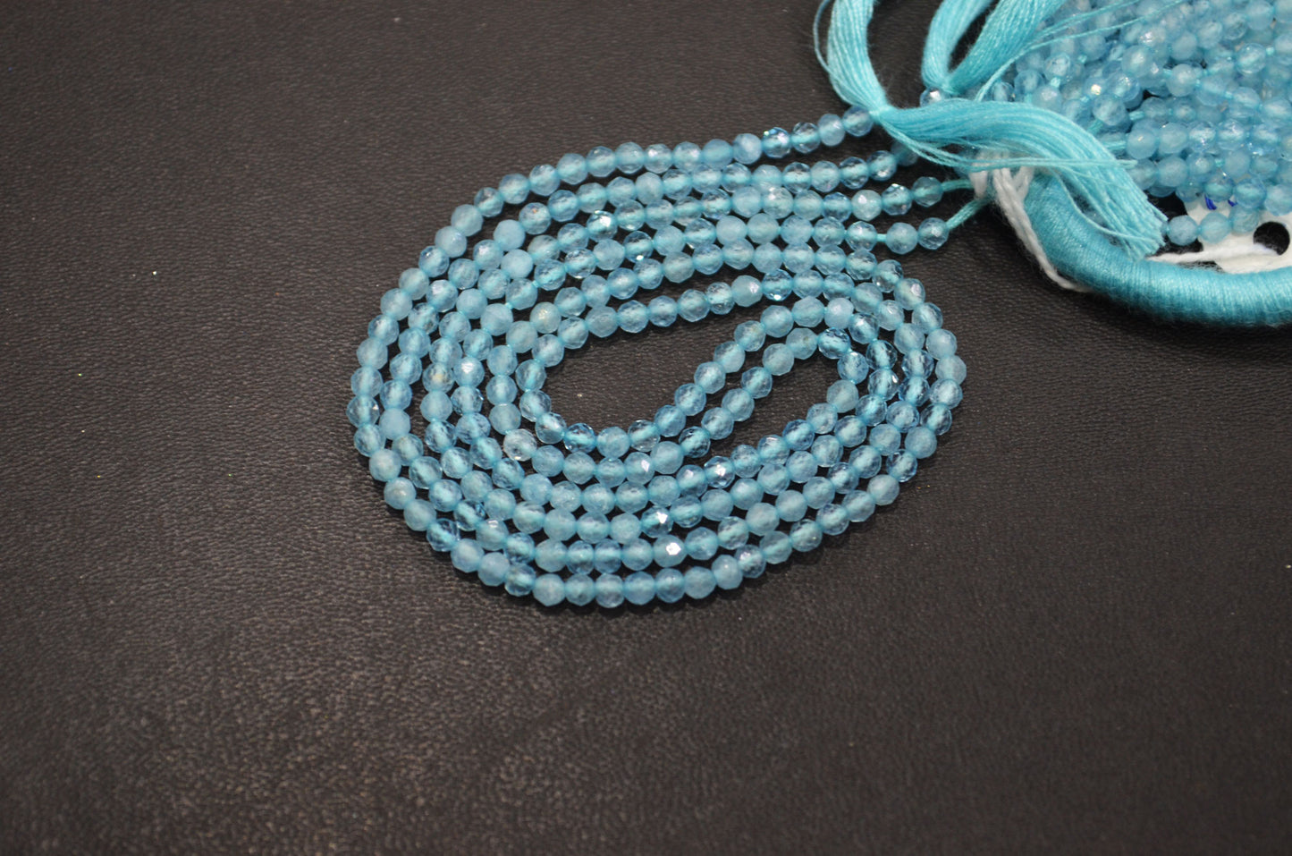 Natural Aquamarine Round Shape Beads , Aquamarine Faceted Round Shape Beads , Sold By Strand , 13 Inches , 3 mm , 19444