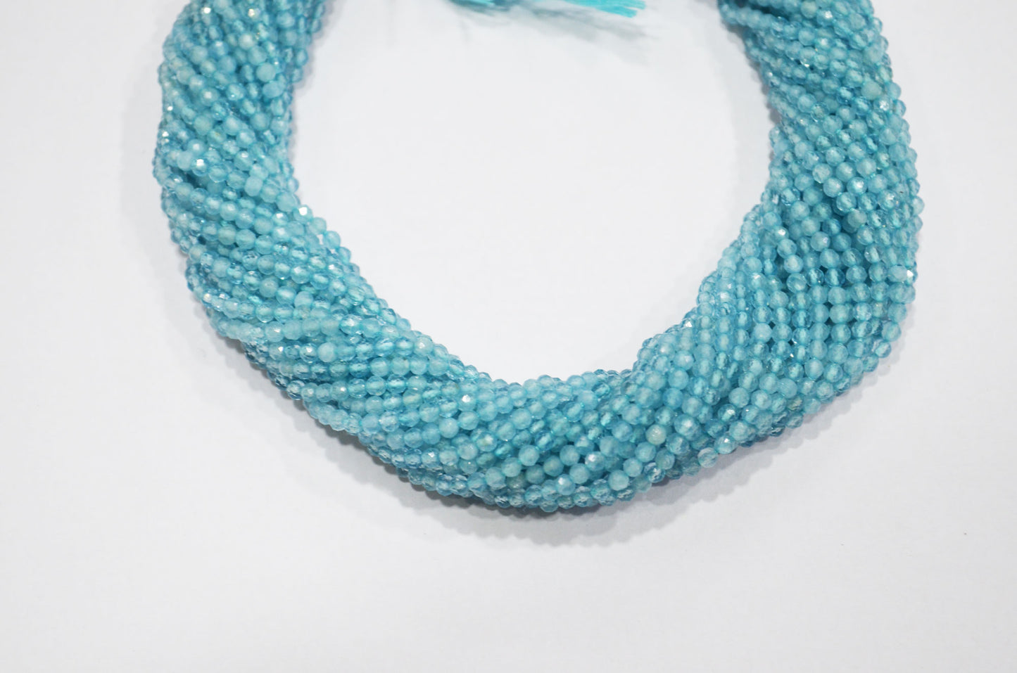 Natural Aquamarine Round Shape Beads , Aquamarine Faceted Round Shape Beads , Sold By Strand , 13 Inches , 3 mm , 19444