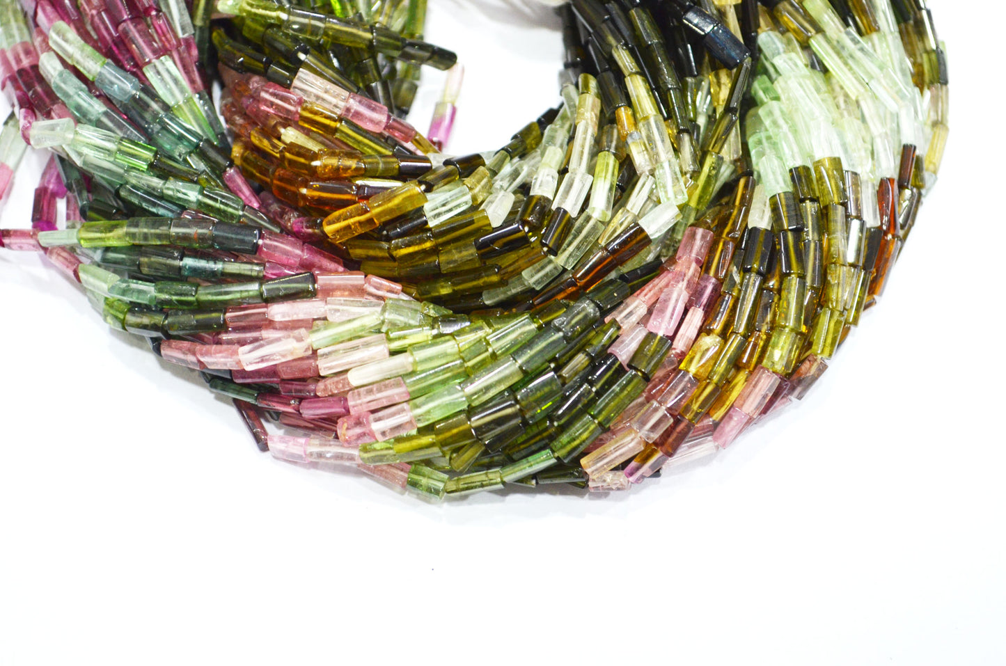 Natural Multi Tourmaline Smooth Beads , Sold By Strand , 3x5 - 4x9 mm , 16" , 19445