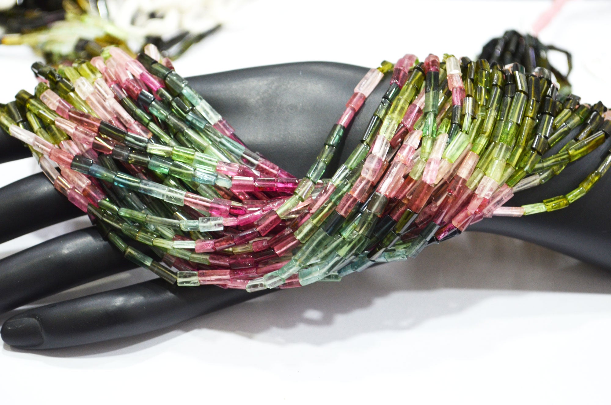 Natural Multi Tourmaline Smooth Beads , Sold By Strand , 3x5 - 4x9 mm , 16" , 19445