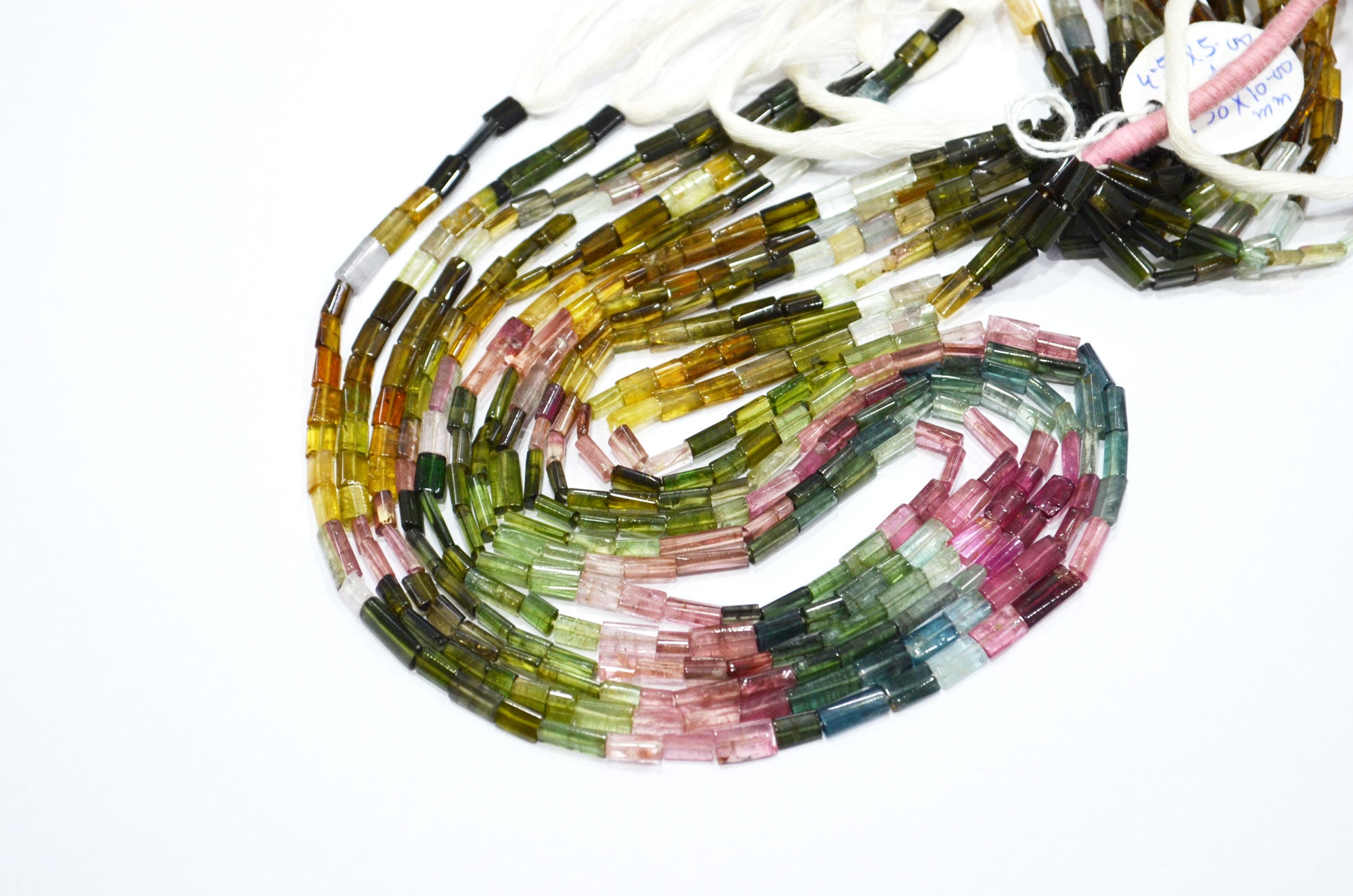 Natural Multi Tourmaline Smooth Beads , Sold By Strand , 4x4 - 4.25x10 mm , 16" , 19446