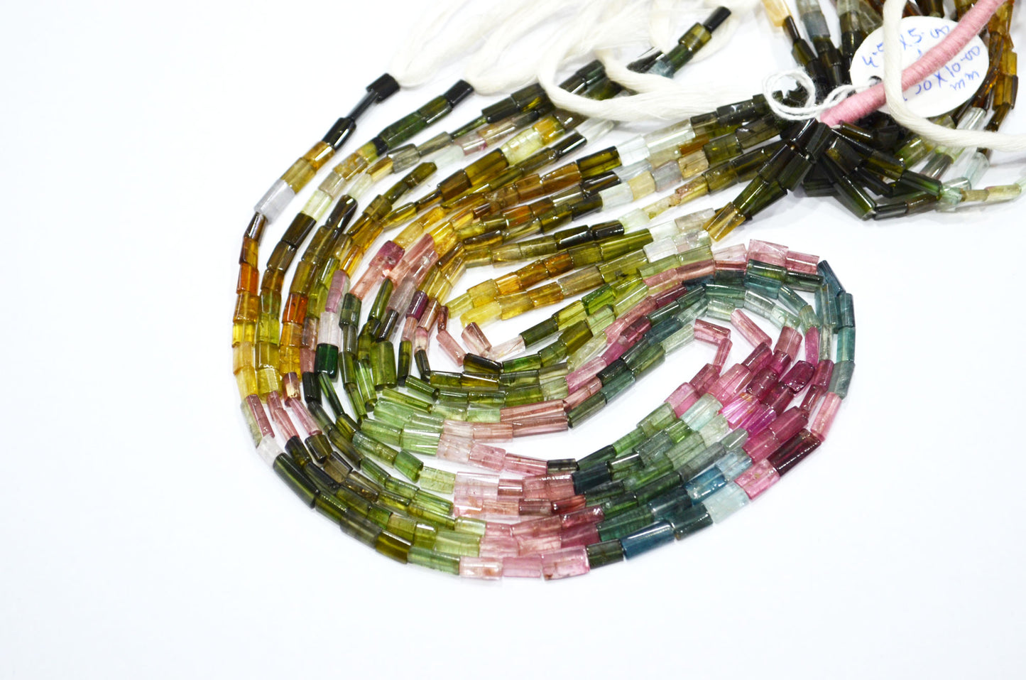 Natural Multi Tourmaline Smooth Beads , Sold By Strand , 4x4 - 4.25x10 mm , 16" , 19446