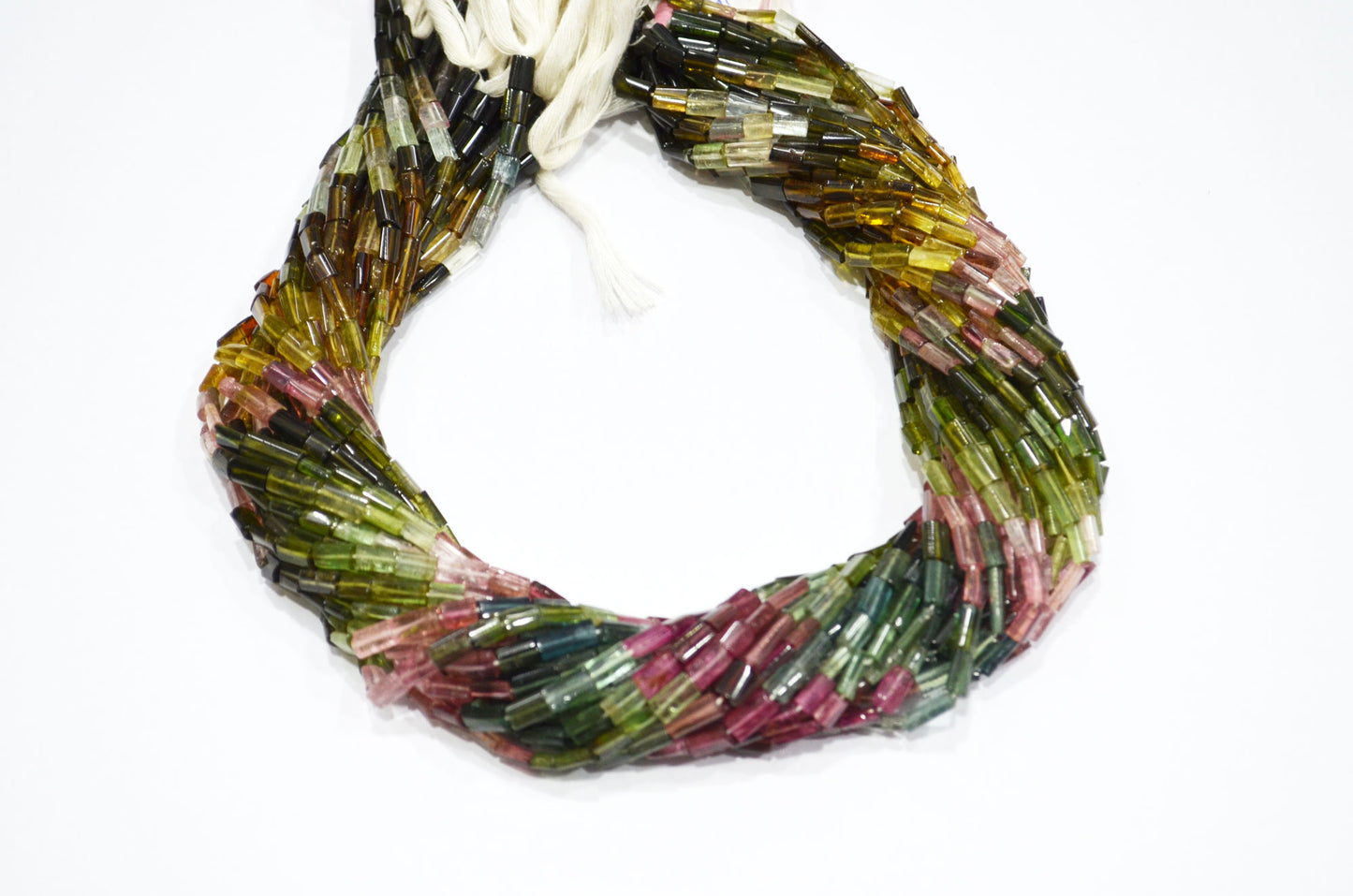 Natural Multi Tourmaline Smooth Beads , Sold By Strand , 4x4 - 4.25x10 mm , 16" , 19446