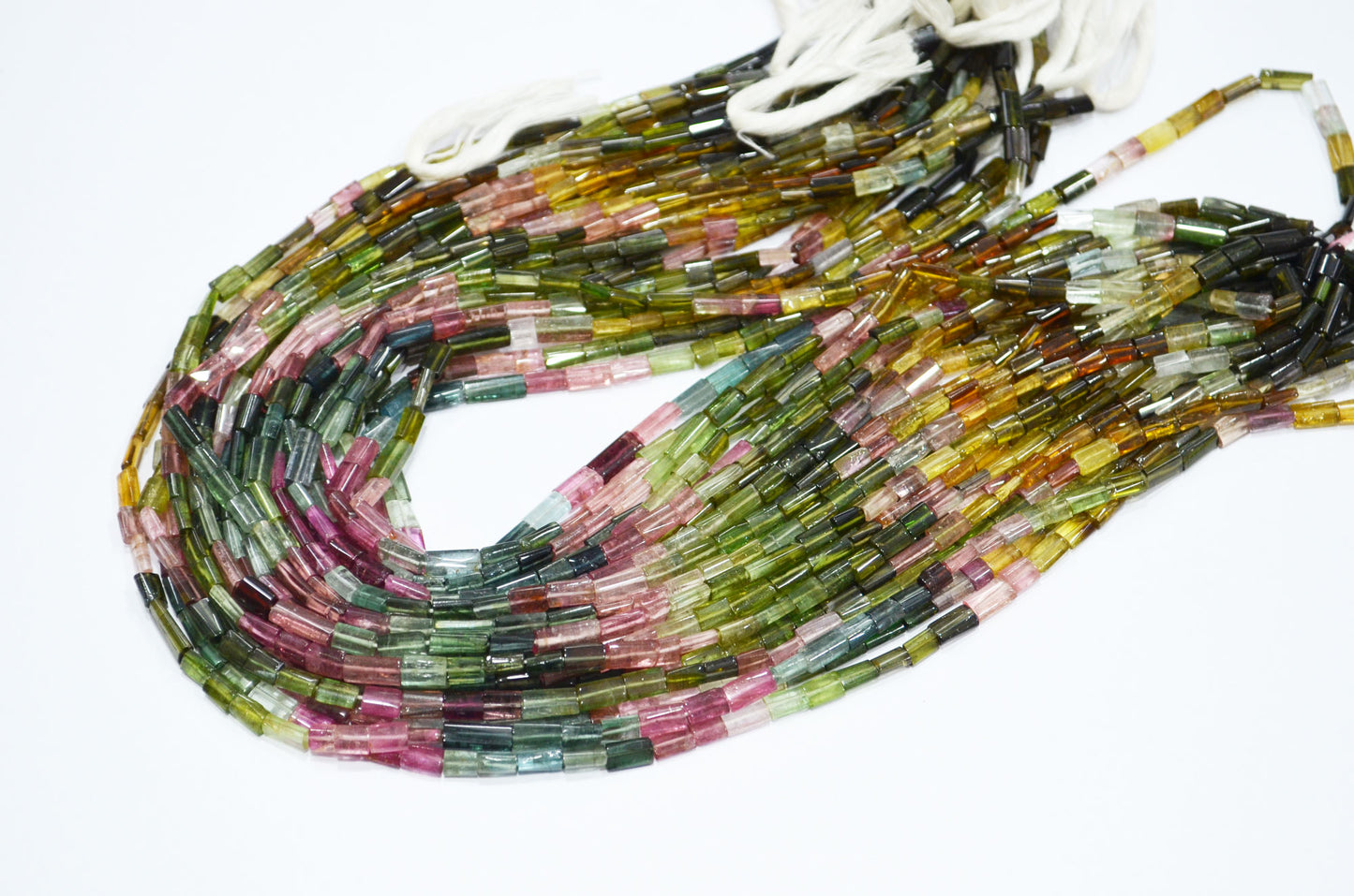 Natural Multi Tourmaline Smooth Beads , Sold By Strand , 4x4 - 4.25x10 mm , 16" , 19446