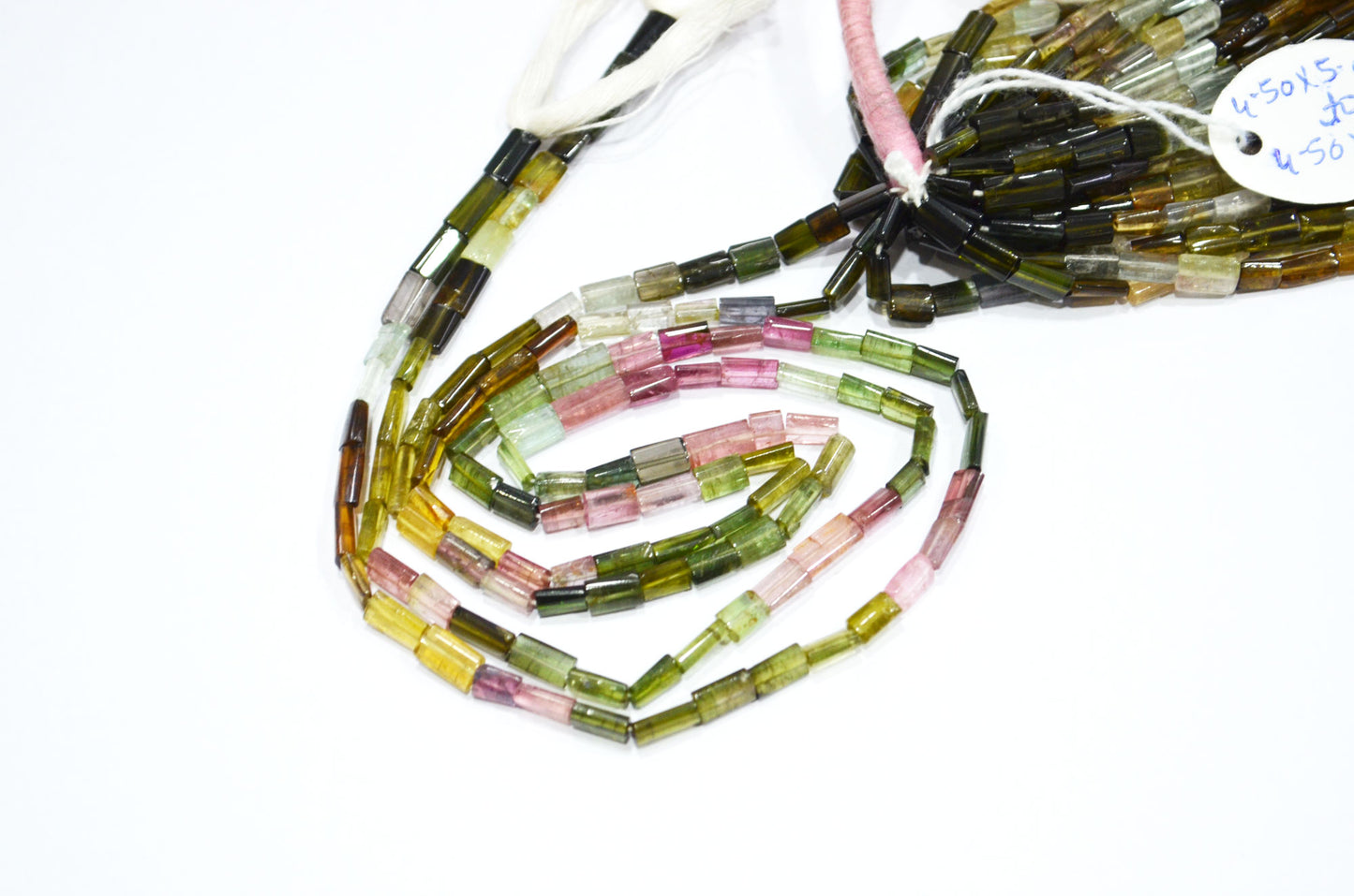 Natural Multi Tourmaline Smooth Beads , Sold By Strand , 4x4 - 4.25x10 mm , 16" , 19446