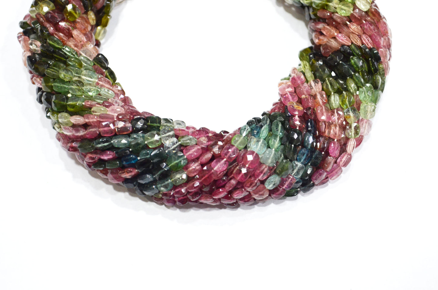 Natural Multi Tourmaline Square Shape Beads , Multi Tourmaline Faceted Beads , Sold By Strand , 14 Inches , 5x5 - 5.50x5.50 mm , 19447