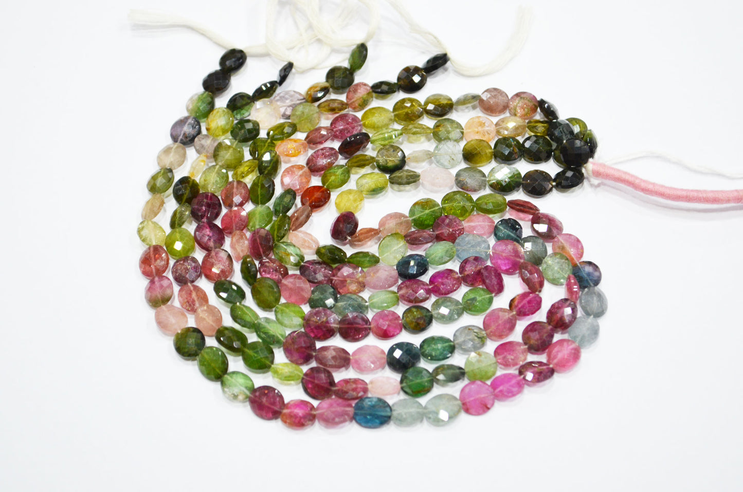 Natural Multi Tourmaline Oval Shape Beads , Multi Tourmaline Faceted Beads , Sold By Strand , 15 Inches , 8x8 - 8x9.50 mm , 19448