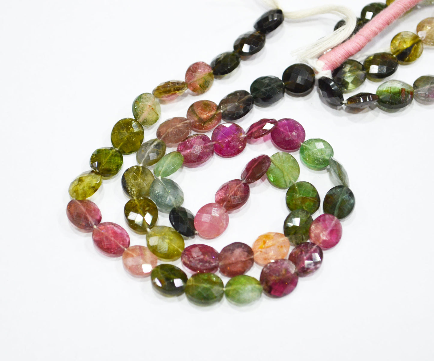 Natural Multi Tourmaline Oval Shape Beads , Multi Tourmaline Faceted Beads , Sold By Strand , 15 Inches , 8x8 - 8x9.50 mm , 19448