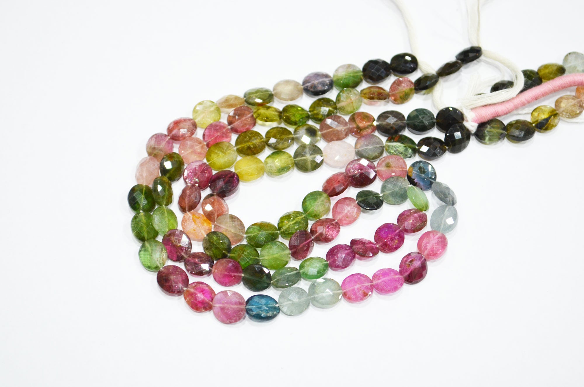Natural Multi Tourmaline Oval Shape Beads , Multi Tourmaline Faceted Beads , Sold By Strand , 15 Inches , 8x8 - 8x9.50 mm , 19448