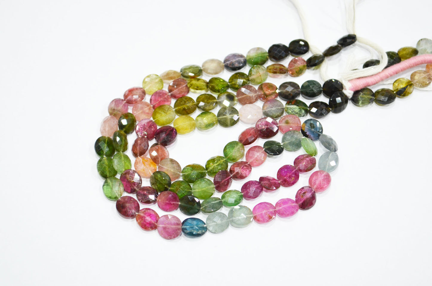 Natural Multi Tourmaline Oval Shape Beads , Multi Tourmaline Faceted Beads , Sold By Strand , 15 Inches , 8x8 - 8x9.50 mm , 19448