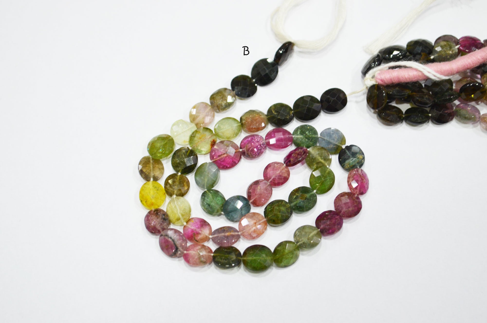 Natural Multi Tourmaline Oval Shape Beads , Multi Tourmaline Faceted Beads , Sold By Strand , 15 Inches , 6.50x7 - 7x8 mm , 19449