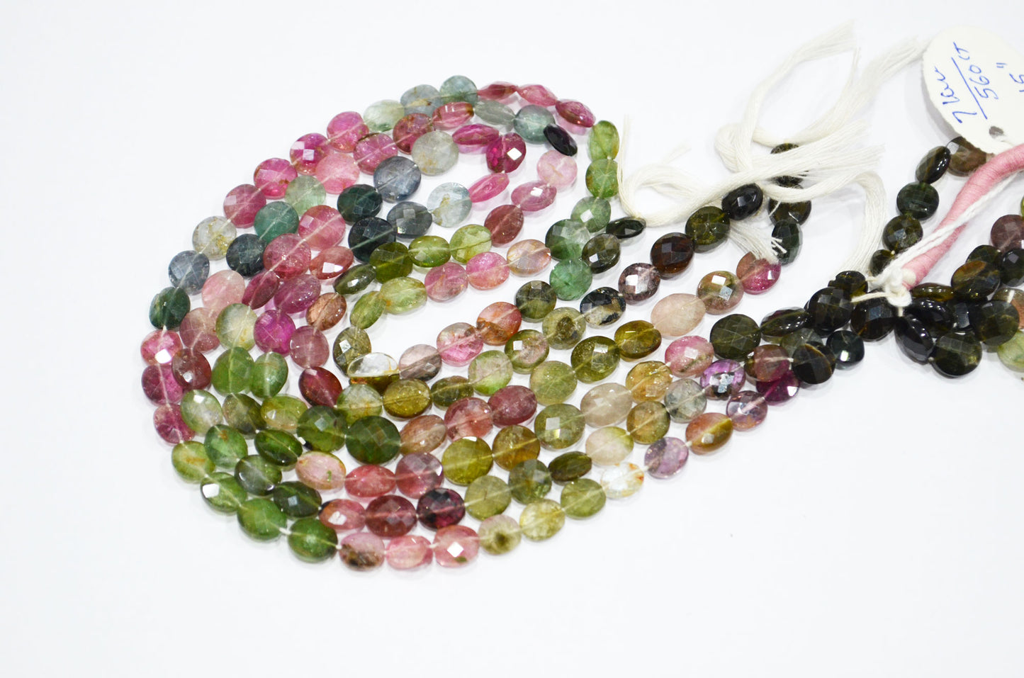 Natural Multi Tourmaline Oval Shape Beads , Multi Tourmaline Faceted Beads , Sold By Strand , 15 Inches , 6.50x7 - 7x8 mm , 19449