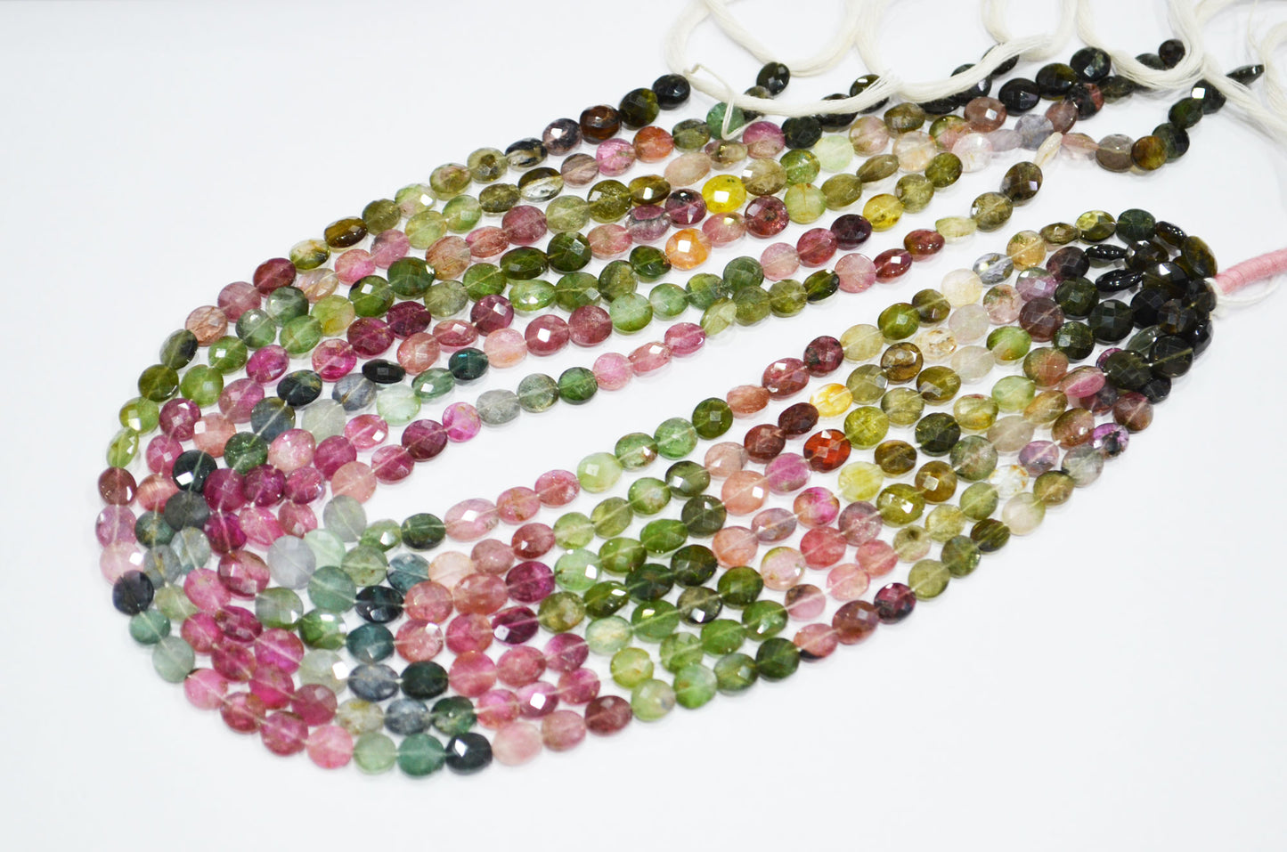 Natural Multi Tourmaline Oval Shape Beads , Multi Tourmaline Faceted Beads , Sold By Strand , 15 Inches , 6.50x7 - 7x8 mm , 19449