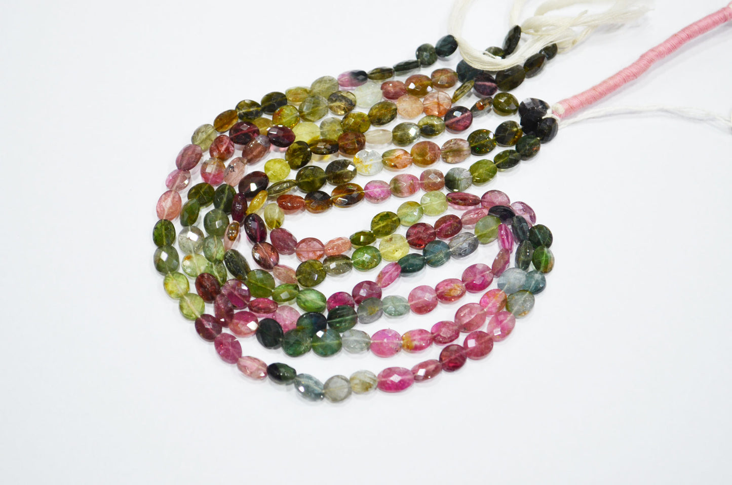 Natural Multi Tourmaline Oval Shape Beads , Multi Tourmaline Faceted Beads , Sold By Strand , 15 Inches , 6x7 - 6x8.50 mm , 19450