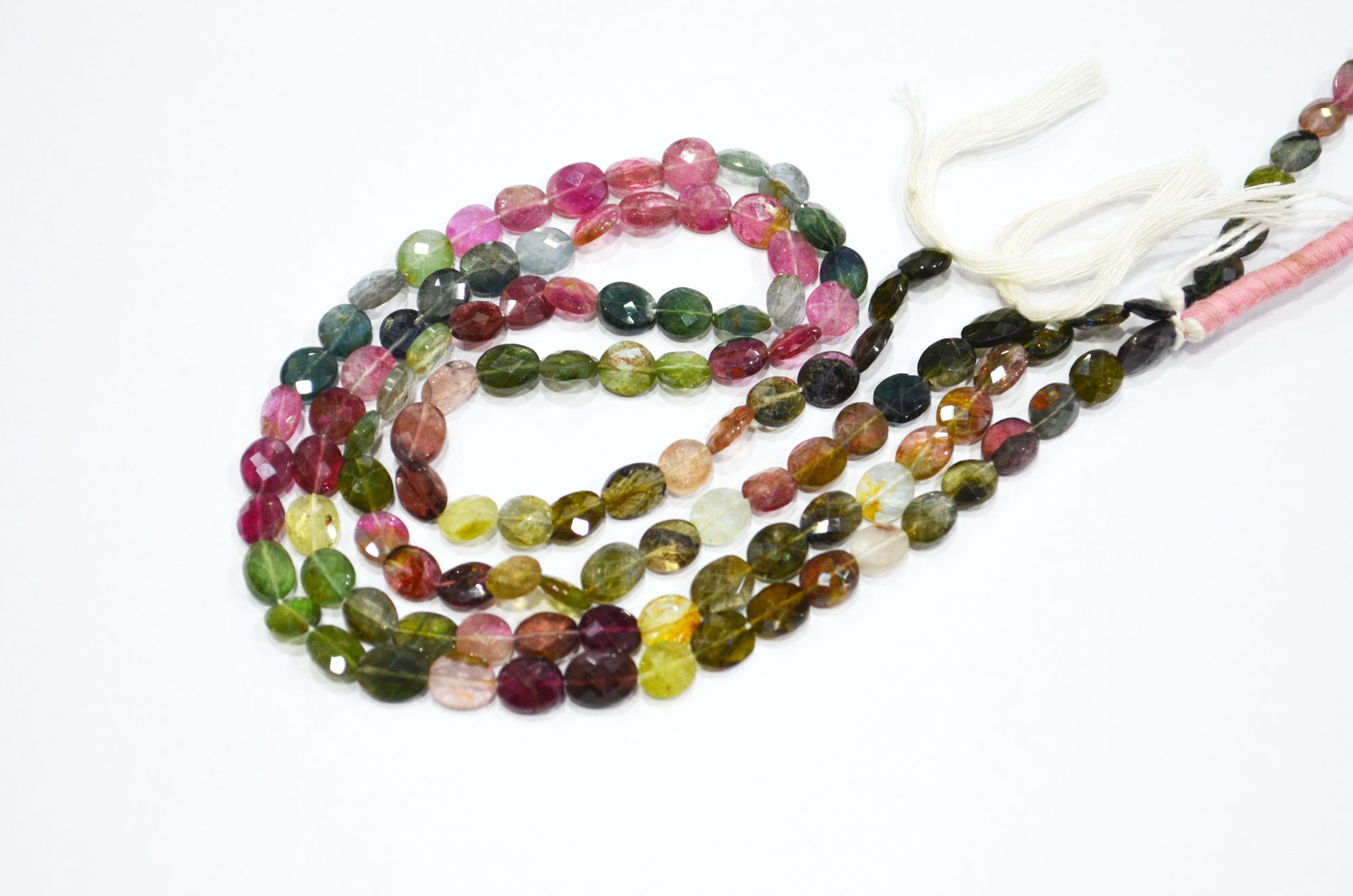 Natural Multi Tourmaline Oval Shape Beads , Multi Tourmaline Faceted Beads , Sold By Strand , 15 Inches , 6x7 - 6x8.50 mm , 19450