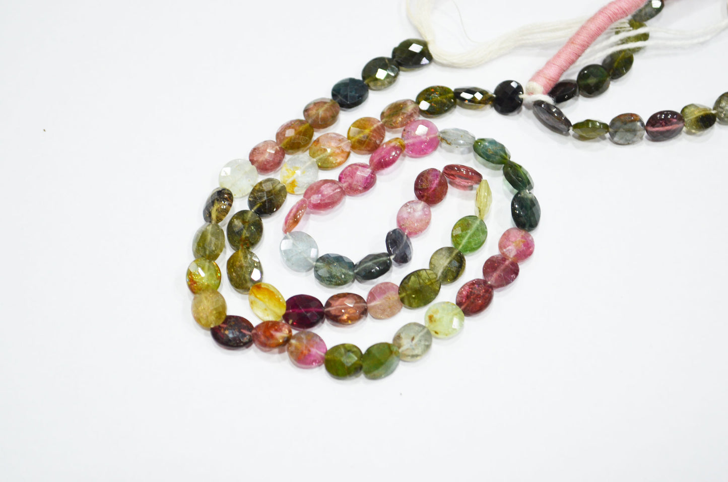 Natural Multi Tourmaline Oval Shape Beads , Multi Tourmaline Faceted Beads , Sold By Strand , 15 Inches , 6x7 - 6x8.50 mm , 19450