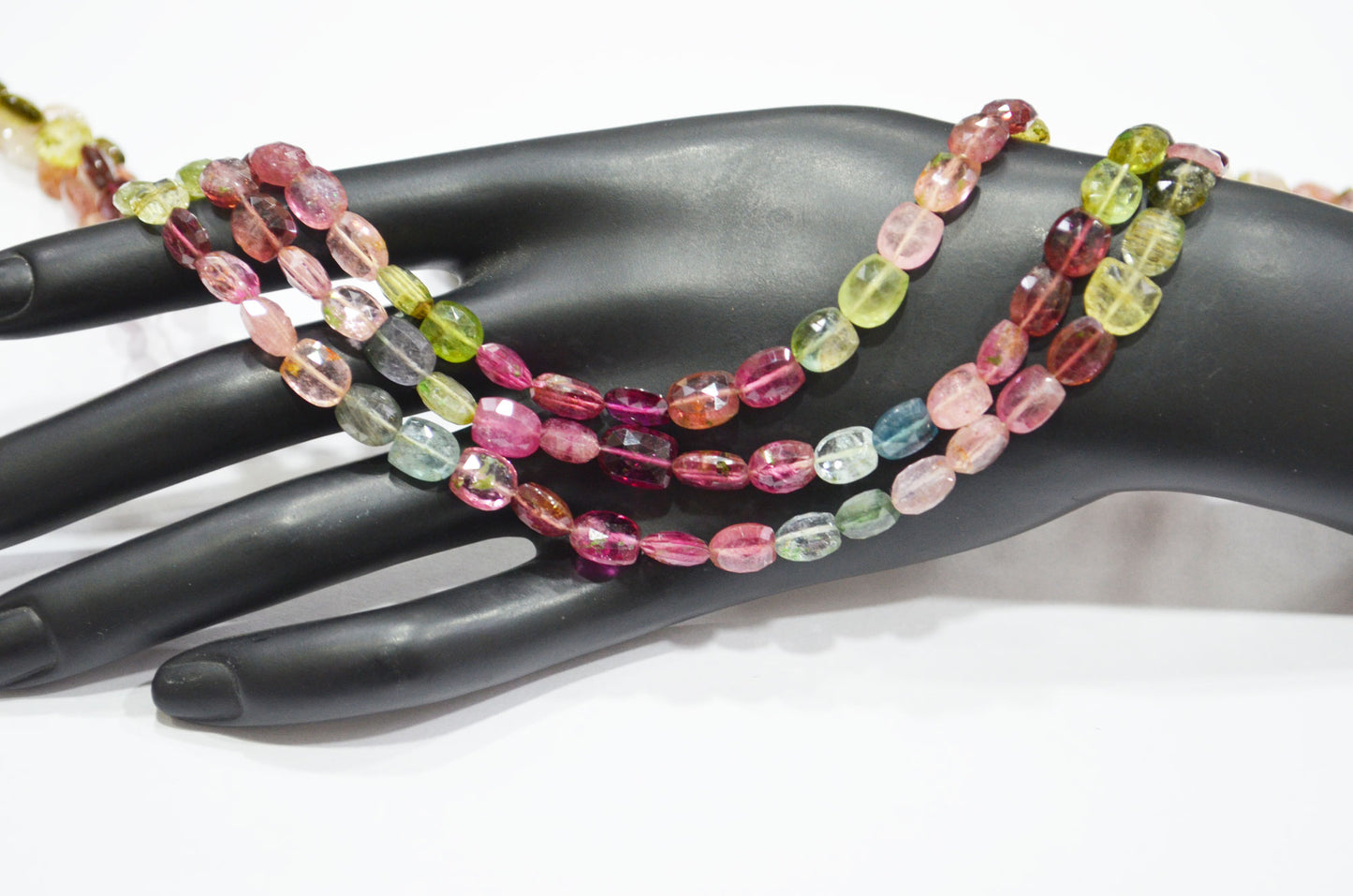 Natural Multi Tourmaline Fancy Shape Beads , Multi Tourmaline Faceted Beads , 15 Inches , 6x8 - 7x9 mm , 19451A