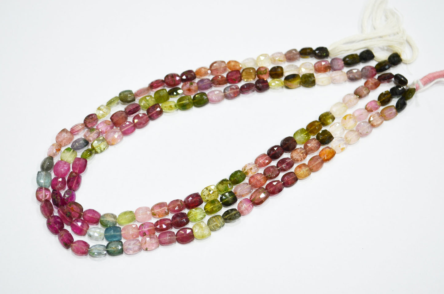 Natural Multi Tourmaline Fancy Shape Beads , Multi Tourmaline Faceted Beads , 15 Inches , 6x8 - 7x9 mm , 19451A