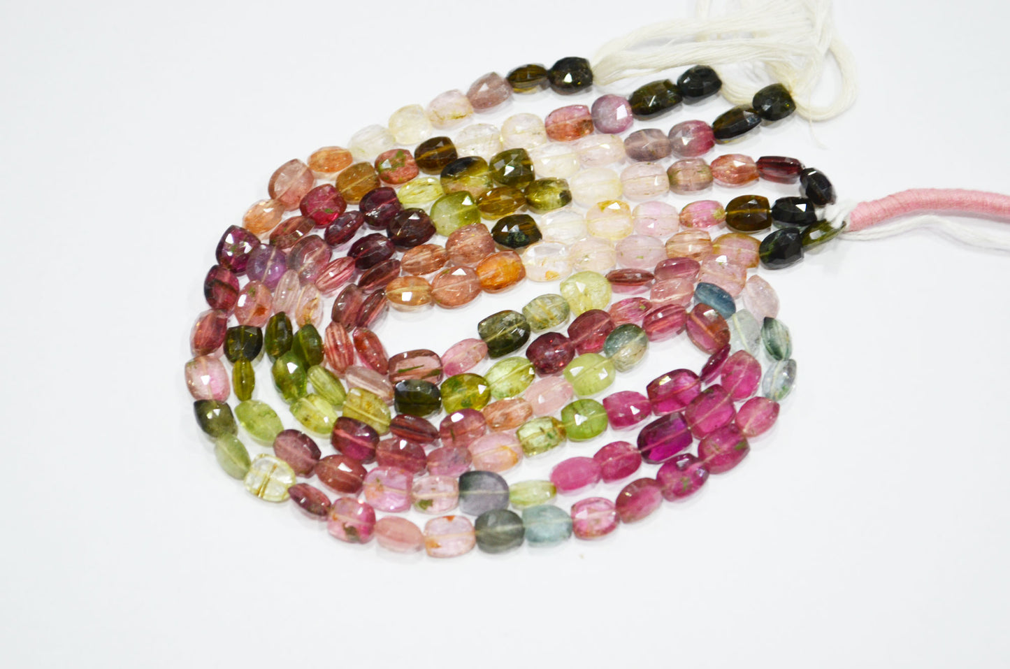 Natural Multi Tourmaline Fancy Shape Beads , Multi Tourmaline Faceted Beads , 15 Inches , 6x8 - 7x9 mm , 19451A